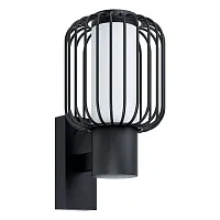Настенный светильник Ravello 98721 Eglo уличный IP44 чёрный 1 лампа, плафон чёрный белый в стиле модерн E27