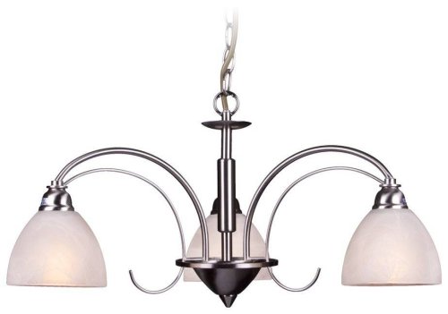 Люстра подвесная  353-203-03 Velante белая на 3 лампы, основание никель в стиле классика 