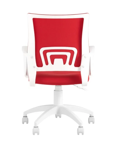 Кресло оператора Topchairs ST-BASIC-W спинка белая сетка TW-15 сиденье красная ткань 26-22 крестовин УТ000036063 Stool Group, красный/ткань, ножки/пластик/белый, размеры - ****635*605 фото 6