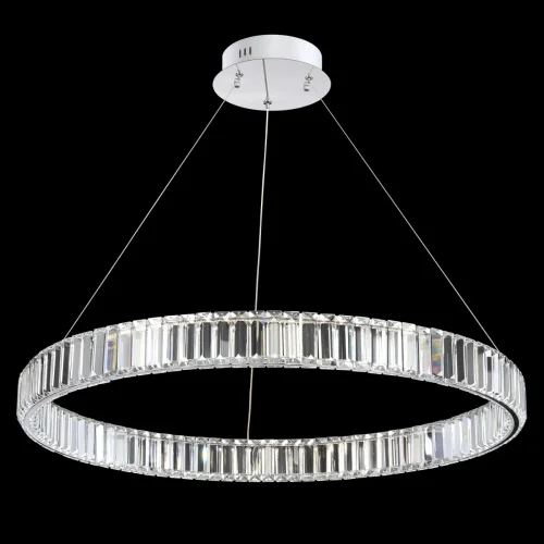Люстра подвесная LED с пультом Чезаре CL338181 Citilux прозрачная на 1 лампа, основание хром в стиле современный с пультом кольца фото 2