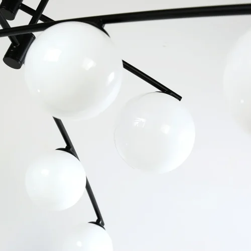 Люстра подвесная Equilibrium 4038-9P Favourite белая на 9 ламп, основание чёрное в стиле современный  фото 6