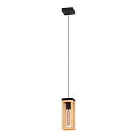 Светильник подвесной Nafferton 43743 Eglo бежевый коричневый 1 лампа, основание чёрное в стиле лофт кантри 