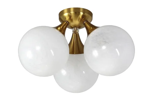 Люстра потолочная SUITE PL3 BRONZE Crystal Lux белая на 3 лампы, основание бронзовое в стиле современный шар