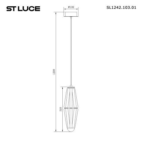 Светильник подвесной Ciara SL1242.103.01 ST-Luce чёрный серый 1 лампа, основание хром в стиле арт-деко  фото 3