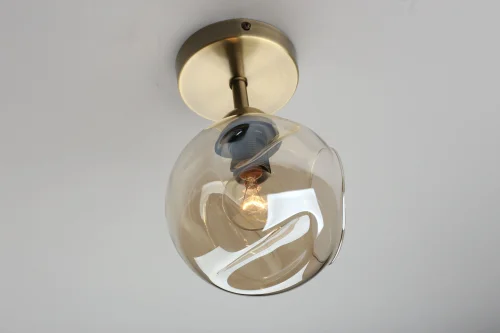 Бра Ostellato OML-93301-01 Omnilux прозрачный на 1 лампа, основание матовое золото в стиле лофт  фото 4