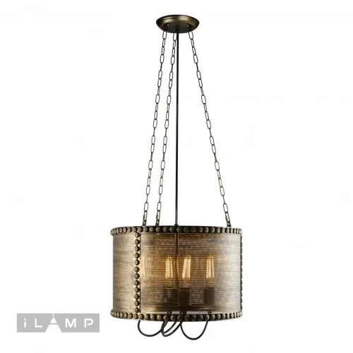 Люстра подвесная Loft P112-4 iLamp коричневая на 4 лампы, основание коричневое в стиле современный американский лофт 