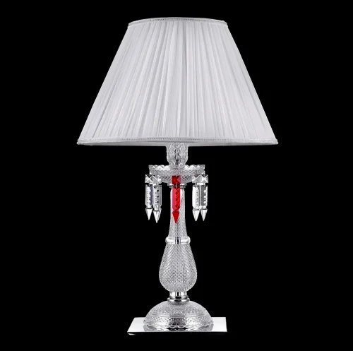 Настольная лампа PRINCESS LG1 Crystal Lux белая 1 лампа, основание хром металл в стиле классический 