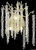 Бра 185-301-03 Velante прозрачный 3 лампы, основание золотое в стиле современный классический ветви