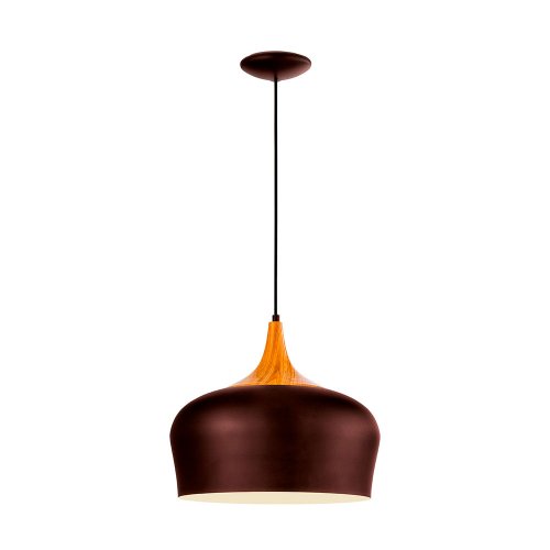 Светильник подвесной OBREGON 95385 Eglo коричневый 1 лампа, основание бежевое коричневое в стиле современный 