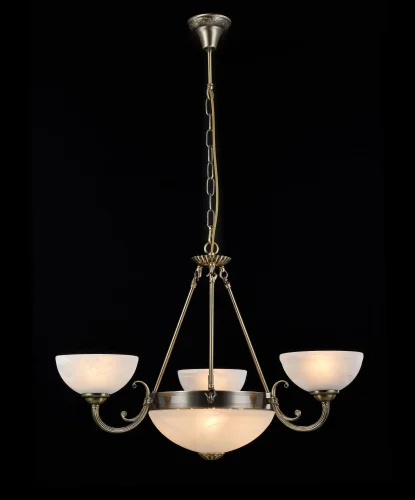 Люстра подвесная Herbert FR2012-PL-06-BZ Freya белая на 6 ламп, основание бронзовое в стиле классический  фото 3