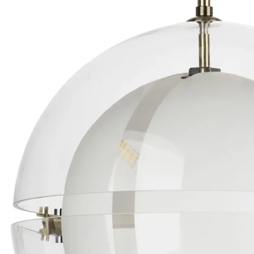 Светильник подвесной Modena 816043 Lightstar белый прозрачный 8 ламп, основание латунь в стиле современный арт-деко шар фото 4