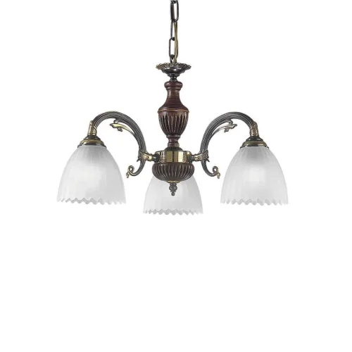Люстра подвесная L 3510/3  Reccagni Angelo белая на 3 лампы, основание бронзовое в стиле кантри 