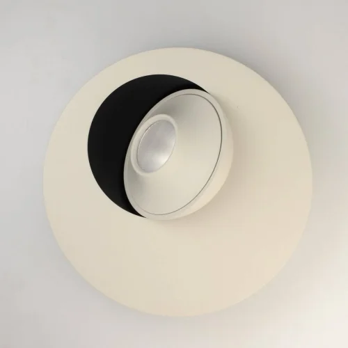 Светильник накладной LED Круз 637016501 DeMarkt белый серый 1 лампа, основание серое белое в стиле хай-тек круглый фото 3