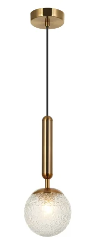 Светильник подвесной Felis 2098/00/01P Stilfort прозрачный 1 лампа, основание бронзовое в стиле современный шар