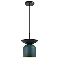 Светильник подвесной Lecce V10442-1P Moderli зелёный 1 лампа, основание чёрное в стиле современный 