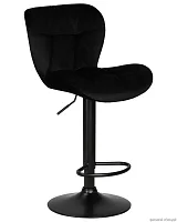 Стул барный 5022_BlackBase-LM BARNY BLACK, цвет сиденья черный велюр (MJ9-101), цвет основания черный Dobrin, чёрный/велюр, ножки//чёрный, размеры - 890*1100***460*540