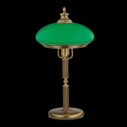 Настольная лампа Sorrento New SOR-LG-1(P)GR Kutek зелёная 1 лампа, основание бронзовое металл в стиле американский  фото 2