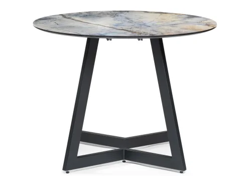 Стеклянный стол Алингсос 100(140)х100х76 магеллан / черный 532385 Woodville столешница серая из стекло мдф фото 9
