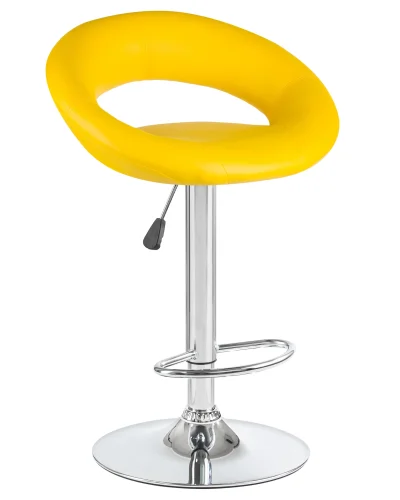 Стул барный 5001-LM MIRA,  цвет сиденья желтый, цвет основания хром Dobrin, жёлтый/экокожа, ножки/металл/хром, размеры - 790*1020***535*470
