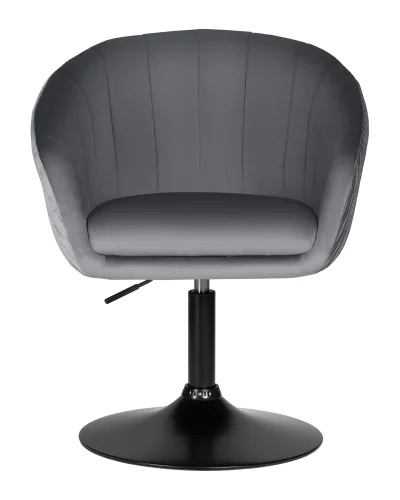 Кресло дизайнерское  8600_BlackBase-LM EDISON BLACK, цвет сиденья серый велюр (1922-19), цвет основания черный Dobrin, серый/велюр, ножки/металл/чёрный, размеры - 750*900***600*570 фото 6