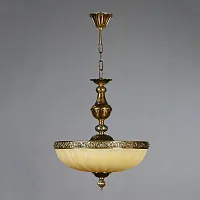 Люстра подвесная  LUGO 8539 PB AMBIENTE by BRIZZI бежевая на 6 ламп, основание бронзовое в стиле классический 