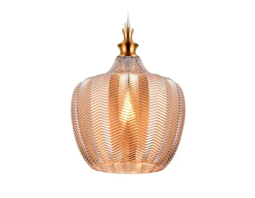 Светильник подвесной TR3531 Ambrella light янтарный 1 лампа, основание бронзовое в стиле современный  фото 2