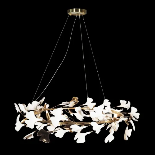 Люстра подвесная Fleur 10124/10 LOFT IT белая на 10 ламп, основание золотое в стиле арт-деко флористика  фото 2