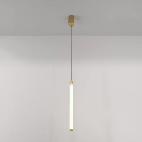 Светильник подвесной LED Ray P022PL-L20G3K Maytoni белый 1 лампа, основание золотое в стиле современный трубочки фото 2