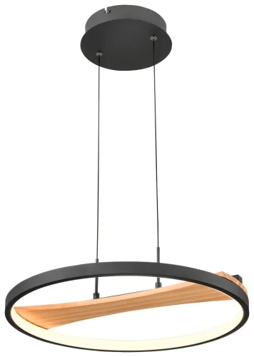 Светильник подвесной LED 450-043-01 Velante чёрный коричневый 1 лампа, основание чёрное в стиле хай-тек современный 