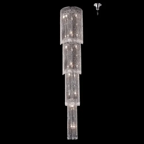 Люстра каскадная ARCADA SP20 CHROME Crystal Lux прозрачная на 20 ламп, основание хром в стиле современный 