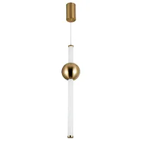 Светильник подвесной LED Cliff 1125/01 SP-16 Divinare белый золотой 1 лампа, основание золотое в стиле современный трубочки