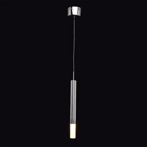 Светильник подвесной LED Ракурс 631012801 DeMarkt хром белый 1 лампа, основание хром в стиле хай-тек трубочки фото 2