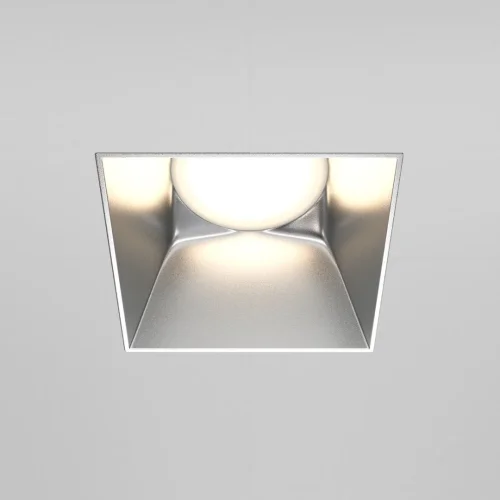 Светильник точечный Share DL051-01-GU10-SQ-WS Maytoni матовый серебро 1 лампа, основание матовое серебро в стиле современный для затирки фото 4