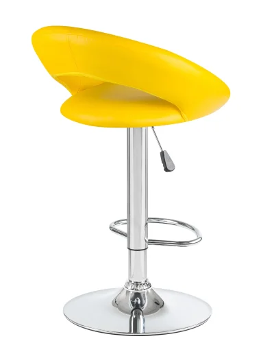 Стул барный 5001-LM MIRA,  цвет сиденья желтый, цвет основания хром Dobrin, жёлтый/экокожа, ножки/металл/хром, размеры - 790*1020***535*470 фото 4