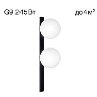 Бра Glob CL209421 Citilux белый 2 лампы, основание чёрное в стиле современный молекула шар