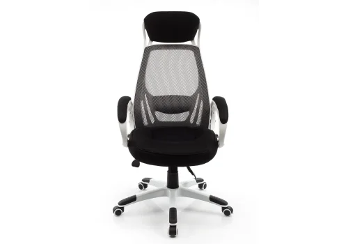 Компьютерное кресло Burgos белое 1714 Woodville, чёрный/сетка, ножки/пластик/белый, размеры - *1290***690*690 фото 3