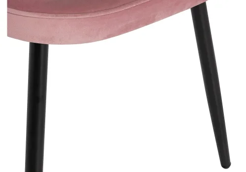 Стул на металлокаркасе Dodo пудрово-розовый 11736 Woodville, розовый/велюр, ножки/металл/чёрный, размеры - ****480*540 фото 8