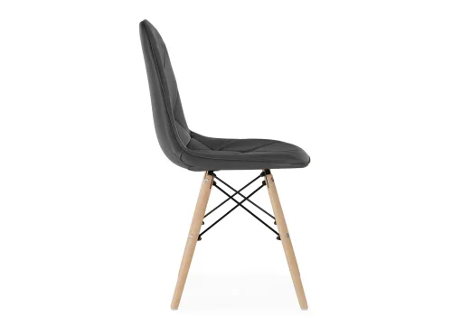 Деревянный стул Kvadro 1 gray / wood 15734 Woodville, серый/экокожа, ножки/дерево массив бука/натуральный, размеры - ****440*510 фото 3