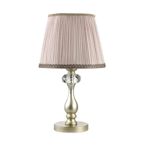 Настольная лампа AURELIA 3390/1T Odeon Light розовая бежевая 1 лампа, основание серебряное золотое хрусталь металл в стиле классический 