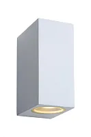 Настенный светильник Zora-Led 22860/10/31 Lucide уличный IP44 белый 2 лампы, плафон белый в стиле современный GU10