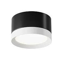 Светильник накладной Hoop C086CL-GX53-SRD-BW Maytoni белый чёрный 1 лампа, основание чёрное в стиле современный круглый