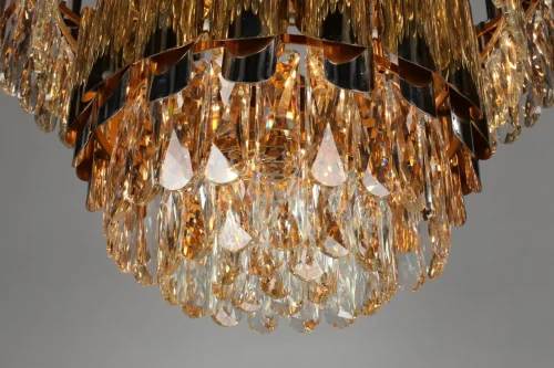 Люстра подвесная хрустальная Malgrate OML-81403-13 Omnilux прозрачная на 13 ламп, основание золотое в стиле классический  фото 4