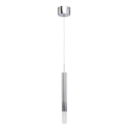 Светильник подвесной LED Ракурс 631012801 DeMarkt хром белый 1 лампа, основание хром в стиле хай-тек трубочки