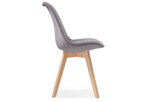 Деревянный стул Bonuss light gray / wood 15283 Woodville, серый/велюр, ножки/массив бука дерево/натуральный, размеры - ****500*560 фото 3