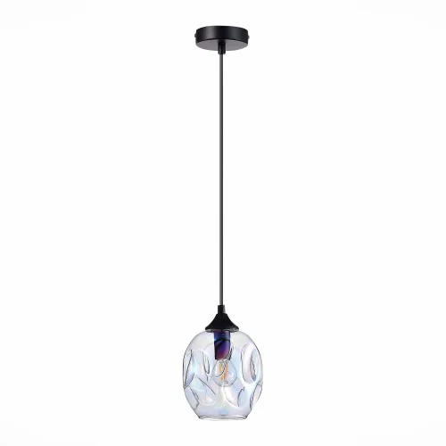 Светильник подвесной Idesia SL1188.403.01 ST-Luce разноцветный прозрачный 1 лампа, основание чёрное в стиле современный выдувное фото 2