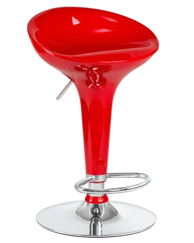 Стул барный 1004-LM BOMBA, цвет сиденья красный, цвет основания хром Dobrin, красный/, ножки/металл/хром, размеры - 660*880***430*360