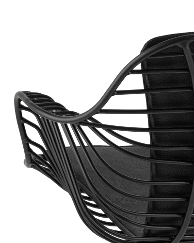 Кресло Thomas, черное, с черной подушкой  УТ000004226 Stool Group, чёрный/экокожа, ножки/металл/чёрный, размеры - ****660*600 фото 5