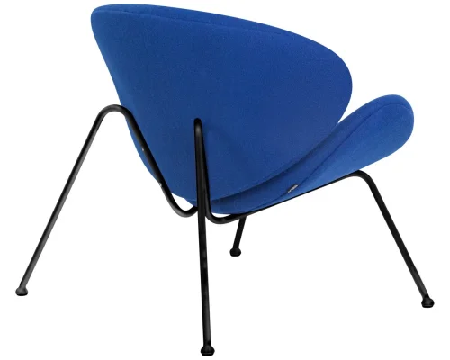 Кресло дизайнерское  72-LMO EMILY, цвет сиденья синий (AF6), цвет основания черный Dobrin, синий/ткань, ножки/металл/чёрный, размеры - ****810*780 фото 4