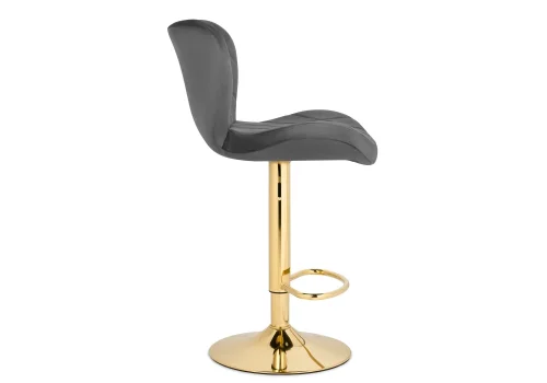 Барный стул Porch dark gray / golden 15504 Woodville, серый/велюр, ножки/металл/золотой, размеры - *1100***470*530 фото 3