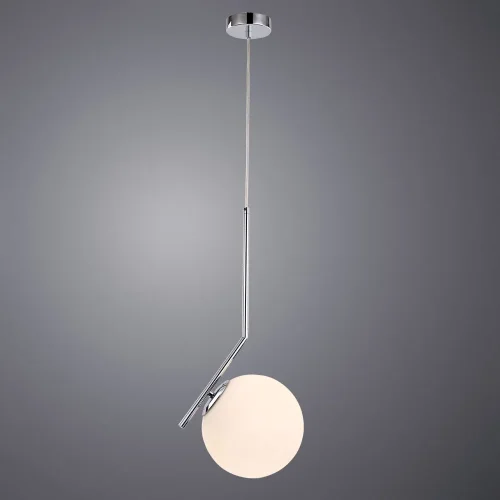Светильник подвесной Bolla-Unica A1923SP-1CC Arte Lamp белый 1 лампа, основание хром в стиле современный шар фото 2